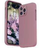 Husa din silicon compatibila cu iPhone 13 cu protectie la camera,silk touch, interior din catifea, Dark lila, Oem