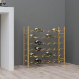 Suport sticle de vin pentru 36 sticle, auriu,metal GartenMobel Dekor, vidaXL
