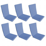 Set 6 perne decorative pentru scaun de bucatarie cu spatar, dimensiune sezut 42x40 cm, spatar 42x50 cm, culoare albastru, Palmonix