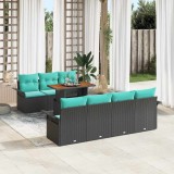 vidaXL Set de canapele pentru grădină 8 pcs Negru Rattan poli 3358034