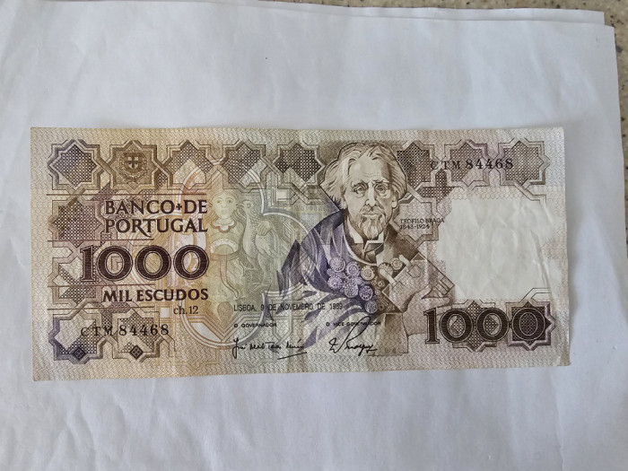 Portugalia 1000 Escudos 1989