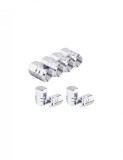 Set 8 capace hexagonale argintii pentru valva auto, aliaj aluminiu, lungime 1.8 cm