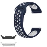 Curea silicon compatibila Samsung Galaxy Watch9 40mm, Albastru-Alb