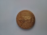 EXPOZITIA DE NUMISMAICA SI FILATELIE TARGOVISTE 1978 -Mircea cel Batran 1386-1418 .Domn al Tarii Romanesti ,Medalie bronz placata cu aur 50 mm diam