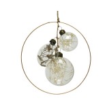 Cumpara ieftin Decoratiune - Glass Discs in Bronze Ring - Transparent | Kaemingk
