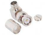 Conector BNC mufă tată unghi 90&deg; 50&Omega; lipire crimpat POM