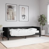 VidaXL Pat de zi cu saltea, negru, 90x200 cm, textil 3196562