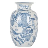 Cumpara ieftin Vaza flori ceramica alba albastra &Oslash; 14x23 cm