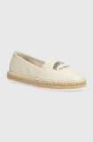 Tommy Jeans espadrile TJW VARSITY ESPADRILLE culoarea bej, EN0EN02470