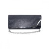 Geanta dama tip plic de seara, ocazii si petreceri, Negru relief, 26 x 12 cm, Magrot 25019