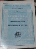 Literatura rom&acirc;nă pentru clasa a XII-a, Comentarii și sinteze