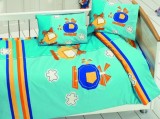 Cumpara ieftin Lenjerie Patut Bebe Sky Turcoaz (Bumbac 100%)