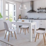 Masă bucătărie vidaXL, alb, 120x60x76 cm, lemn prelucrat - Design modern, durabilă, ușor de curățat