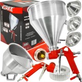 Cumpara ieftin Pistol pneumatic pentru tencuit și zugrăvit VERKE 5L din aluminiu, cu duze interschimbabile 4/6/8 mm