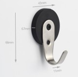 Magnet neodim D43 argintiu, carlig simplu