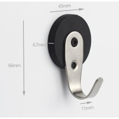 Magnet neodim D43 argintiu, carlig simplu