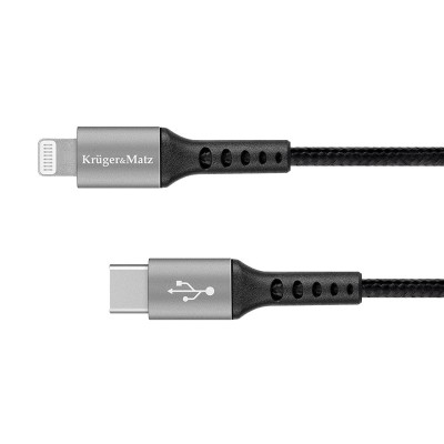 Cablu USB type C - Lightning certificat MFI 1m 3A bumbac OFC Kruger&amp;amp;Matz foto