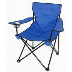 Scaun pliabil pentru camping,pescuit,din metal,sarcina maxima 120 kg - Albastru foto