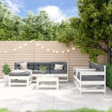 Gossi set mobilier de gradina, 7 piese, alb, lemn masiv de pin