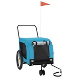 Cumpara ieftin Remorca bicicleta animale companie, albastru/negru, oxford/fier