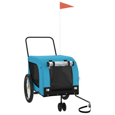 Remorca bicicleta animale companie, albastru/negru, oxford/fier foto