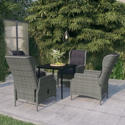 vidaXL Set de mobilier pentru grădină, 5 piese, gri deschis 3099662 foto