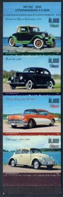 Aland (Finlanda) 2005 - Automobile de epoca, serie neuzata foto