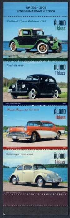 Aland (Finlanda) 2005 - Automobile de epoca, serie neuzata
