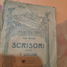 SCRISORI CATRE VASILE ALECSANDRI ION GHICA BIBLOTECA PENTRU TOTI NR 230 231