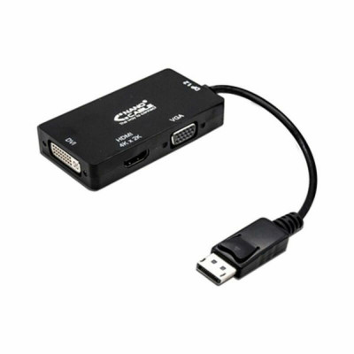 DisplayPort to VGA/DVI/HDMI adapter 3 en 1 NANOCABLE 10.16.3301-BK Black foto