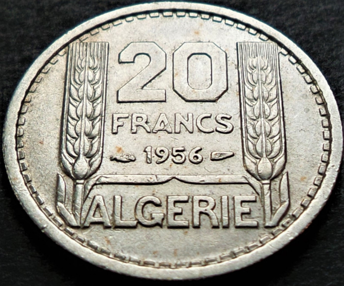 Moneda exotica 20 FRANCI - ALGERIA, anul 1956 * cod 4770 - COLONIE FRANCEZA!