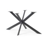 Cadru masa metalic Svallersun, profil oval, 140x78x71,5 cm, negru