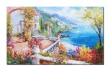 Cumpara ieftin Tablou impasto peisaj mediteranean pictat manual, Colt de rai, 100x60cm ulei pe panza, Valentin Pop