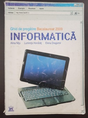 GHID DE PREGATIRE BACALAUREAT 2009 INFORMATICA - Nitu, Horobat foto