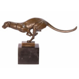 Puma alergand-statueta din bronz cu un soclu din marmura BE-30, Animale