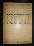 Studii si materiale de Onomastica (1969)