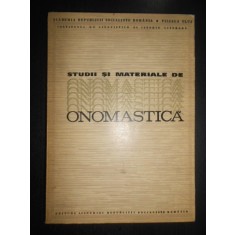 Studii si materiale de Onomastica (1969)