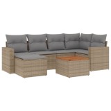 Cumpara ieftin Patio Sofa Set 6-Locuri Amestec de bej si gri deschis