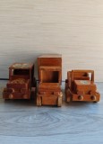 Lot 3 Jucării Vechi din Lemn &ndash; Camioane RSR / Perioada Comunistă, Anii '70-'80