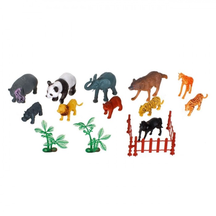 Set Animale Salbatice, Model Multicolor, 16 Bucăți, Plastic
