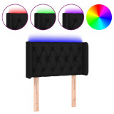 Cumpara ieftin Tablie de pat cu LED, negru, 83x16x78/88 cm, textil
