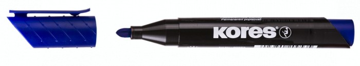 Marker permanent, varf rotund 3 mm, uscare rapida, pentru orice suprafata - Albastru