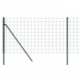 Gard plasa de sarma, verde, 1,1x25 m, otel galvanizat GartenMobel Dekor, vidaXL