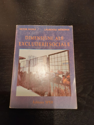 Victor Badea, Laurentiu Mitrofan - Dimensiuni Ale Excluderii Sociale foto