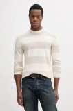 United Colors of Benetton pulover de bumbac barbati, culoarea bej, light, 1098K109F