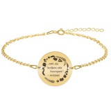 Courage - Bratara personalizata 90% din invatare este incurajare din argint 925 placat cu aur galben 24K