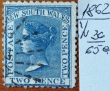 NEW SOUT WALLES-(Colonie Brit,)-in AUSTRALIA (Regina VICTORIA)-1862-1VAL(CatYv36=65e)--Stampilate.--Vezi-Scan