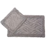 Set 2 Covorase Baie, Rombs 14 Gri, Covor 100% Bumbac, Dimensiunea 60x100 cm - 60x100 cm