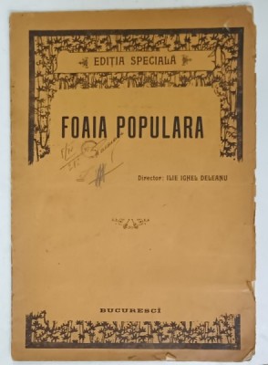 FOAIA POPULARA , PUBLICATIE ENCICLOPEDICA ILUSTRATA , ANUL IV , NO. 5 , 1 MARTIE , 1901 foto