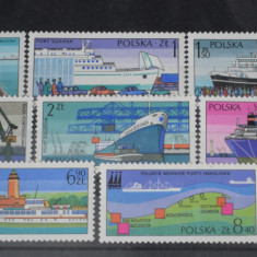 TS23 - Timbre serie Polonia - 1976 Mi2475-82 Porturi - maritim nestampilat *